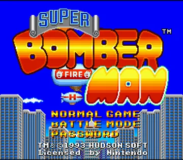 Super Bomberman (USA) (Sample) screen shot title